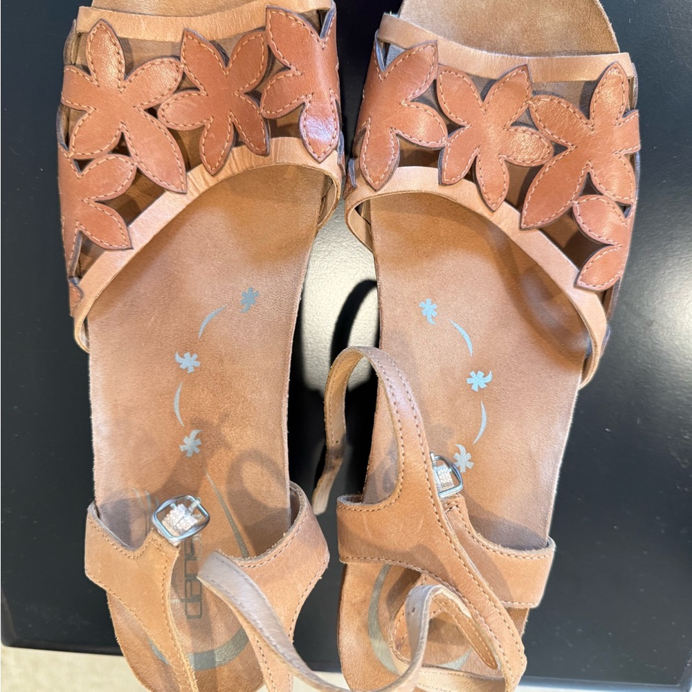 Dansko Tan Floral Women's Sandals